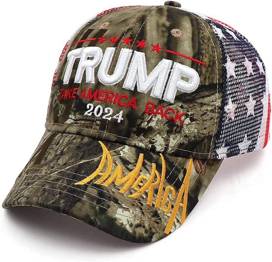 RhodesDavis Trump 2024 Hat, Donald Trump 2024 Cap Take America Back MAGA USA Embroidery Adjustable Baseball Cap