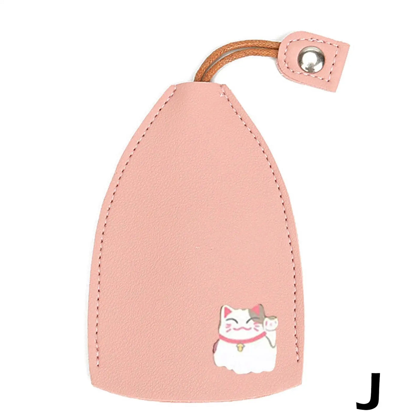 RhodesDavis Elegant PU Leather Key Wallet with Charming Cartoon Animal Designs - Cat and Rabbit Key Holder for Home and Vehicle Keys