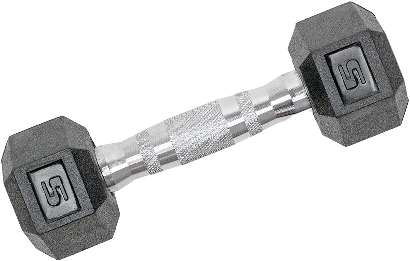 RhodesDavis Rubber Hex Dumbbell Sets - Available in Pairs of 5, 10, 15, 20, and 25 lbs