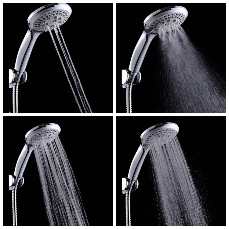 RhodesDavis High Pressure Shower Head 5 Settings Handheld Shower Heads Spray With 5 FT Hose