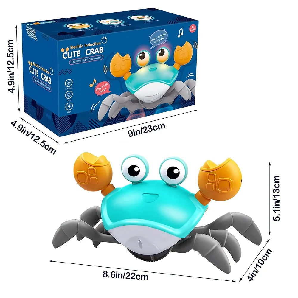 RhodesDavis Dancing Crab Run Away Toy for Babies Crawling Interactive Escape Crabs Fujão Toys Baby Birthday Gift VIP Dropshipping with Box