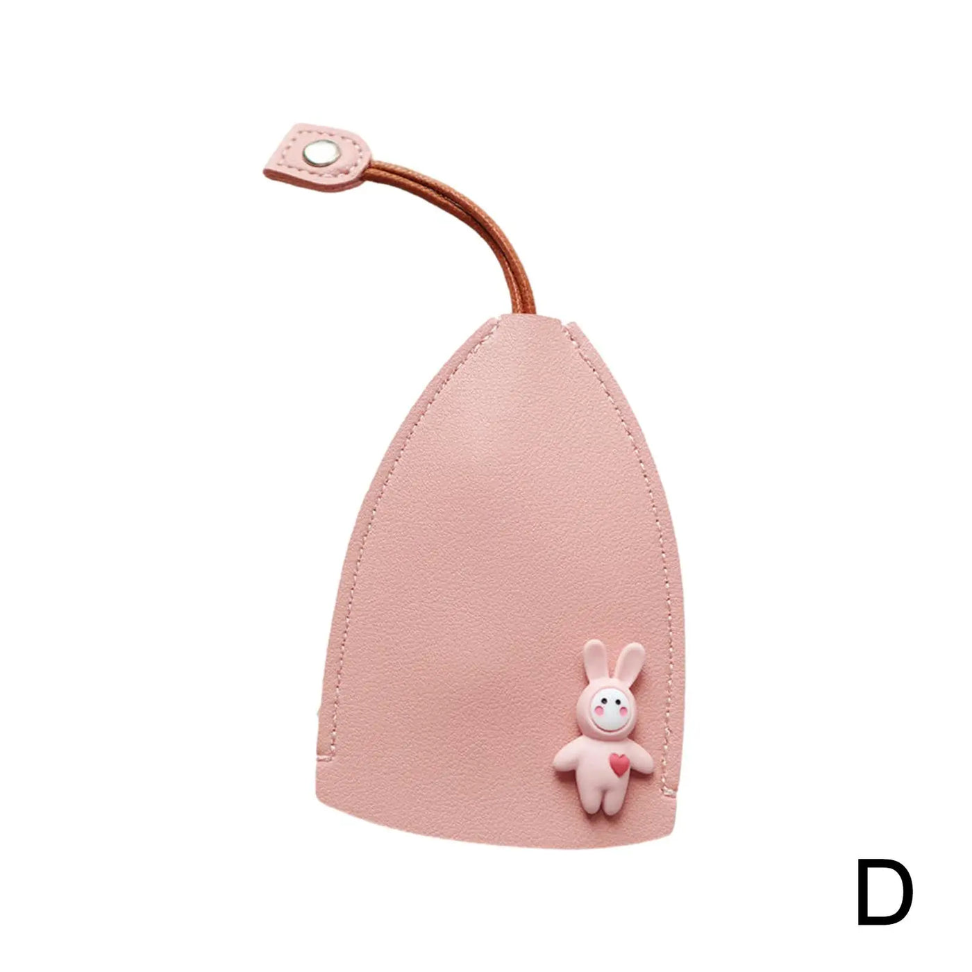 RhodesDavis Elegant PU Leather Key Wallet with Charming Cartoon Animal Designs - Cat and Rabbit Key Holder for Home and Vehicle Keys