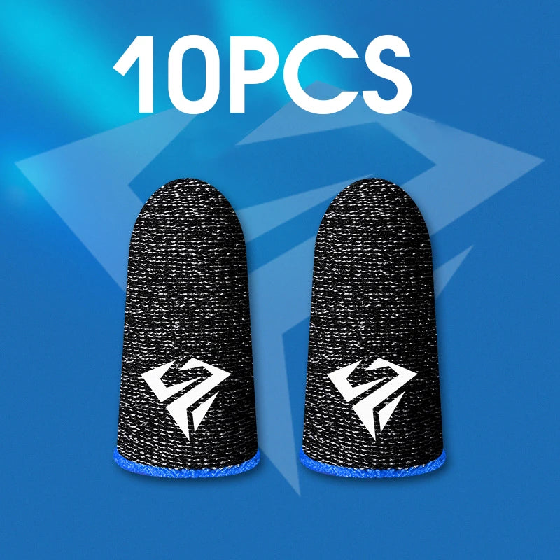 RhodesDavis 10Pcs Mobile Game Fingertip Gloves for PUBG Gamer Sweatproof Anti-Slip Touch Screen Finger Sleeve Breathable Gaming Finger Cover