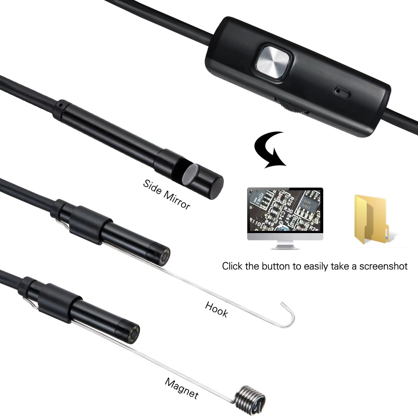 RhodesDavis 5.5 7MM Android Endoscope 3 in 1 Usb/Micro Usb/Type-C Borescope Inspection Camera Waterproof for Smartphone