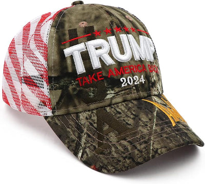 RhodesDavis Trump 2024 Hat, Donald Trump 2024 Cap Take America Back MAGA USA Embroidery Adjustable Baseball Cap