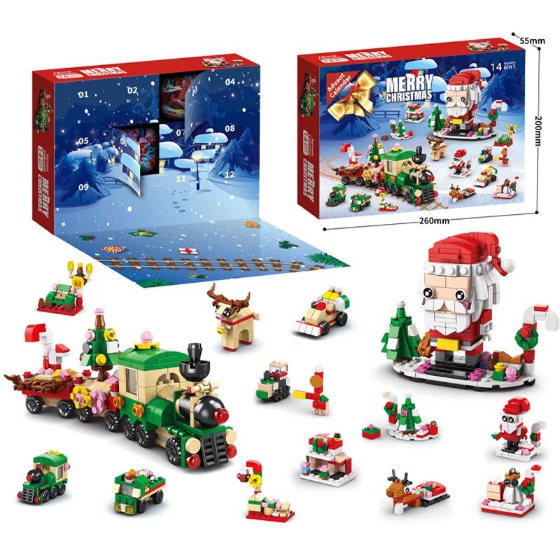 RhodesDavis Christmas Building Blocks Set Box Kids Toys 24Years Xmas Advent Calendar Bricks Diy Kit Gift for Children 6 Years Old and Above