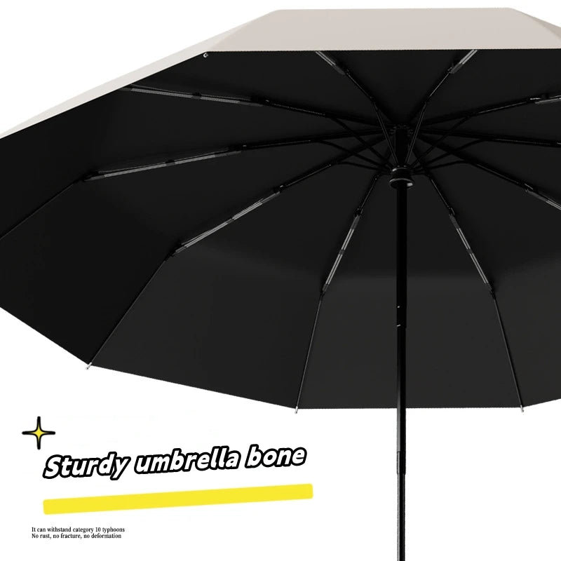 RhodesDavis Extra Large Reinforced Wind-Resistant Rain-Resistant Dual-Purpose Uv-Resistant Fully Automatic Ring-Buckle Umbrella