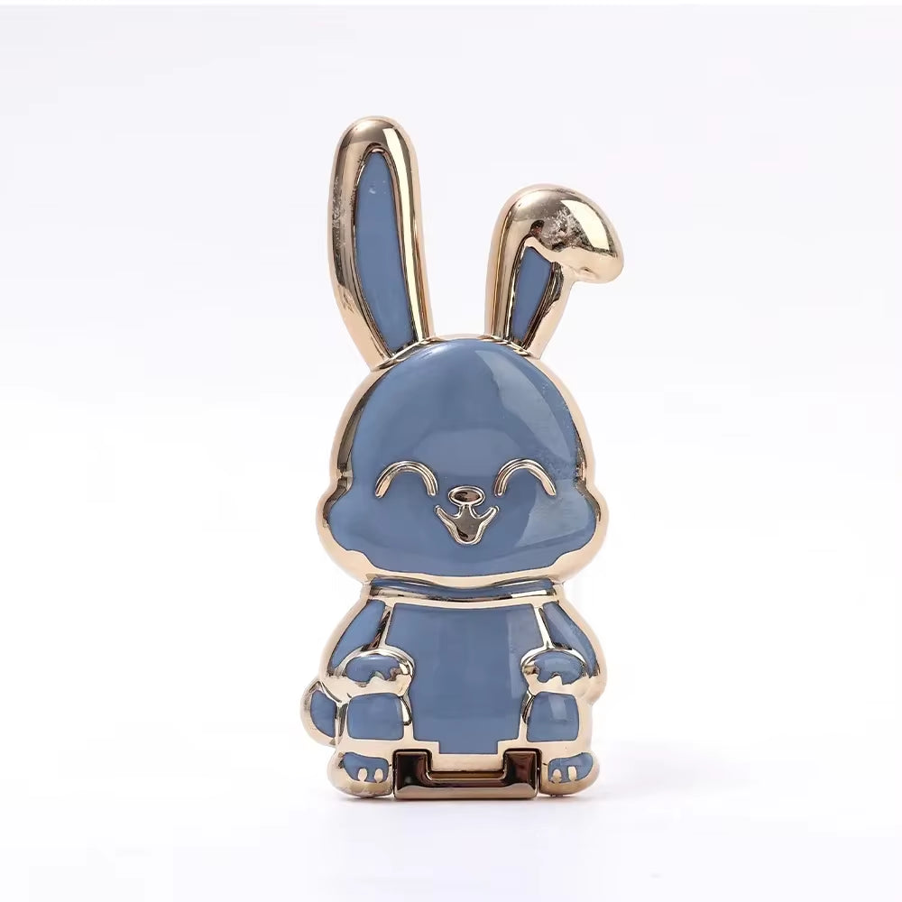 RhodesDavis Cartoon Rabbit Finger Ring Phone Holder - Slim, Foldable Adhesive Stand with Retractable Support Frame