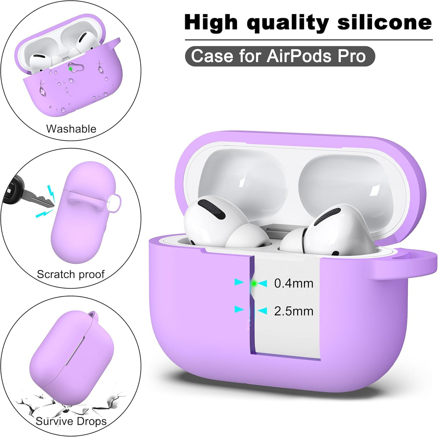 RhodesDavis AirPods Pro 1st/2nd Generation Soft Silicone Protective Case