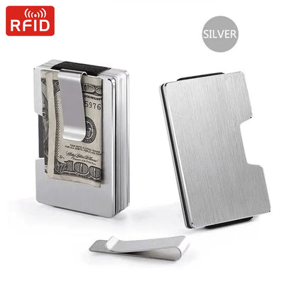 RhodesDavis RFID Cashback Credit Card Holder Luxury Carbon Fiber Minimalist Slim Wallet Carteira for Men Cartera Tarjetero Hombre