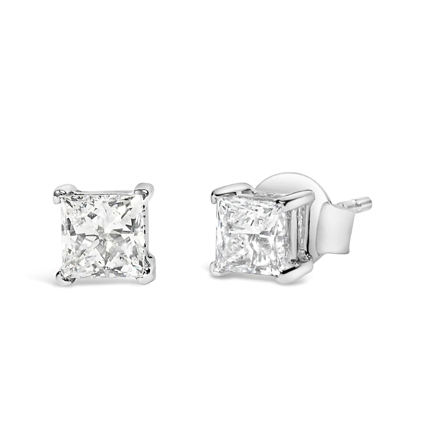 RhodesDavis Regal 14K White Gold Princess Diamond Studs