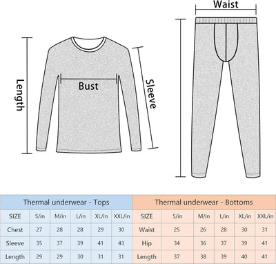 RhodesDavis Men'S Thermal Underwear Fleece Lined Performance Fleece Tactical Sports Shapewear Thermal Set