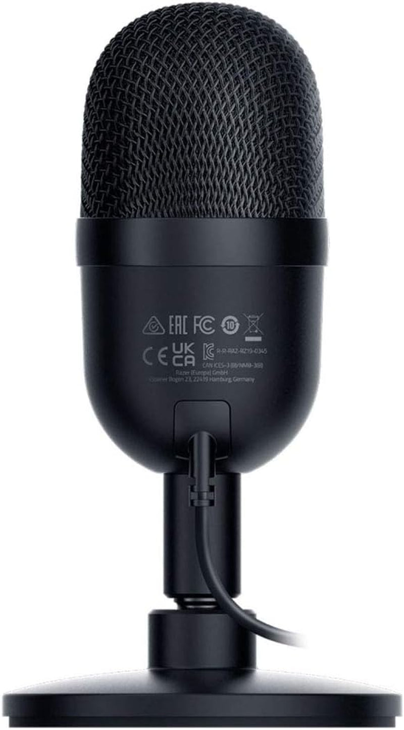 RhodesDavis Seiren Mini USB Condenser Microphone: for Streaming and Gaming on PC - Professional Recording Quality - Precise Supercardioid Pickup Pattern - Tilting Stand - Shock Resistant - Classic Black