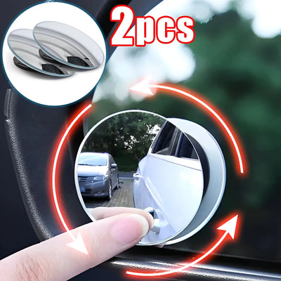 RhodesDavis 360 Degree Car Blind Spot Rear View Mirror Wide Angle Adjustable Small round Mirror Car Reverse Auxiliary Rearview Convex Mirror