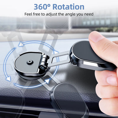 RhodesDavis Magnetic Car Phone Holder Magnet Phone Bracket Foldable Dashboard Stand 360-Degree Rotatable Navigation Holder Car Accessories