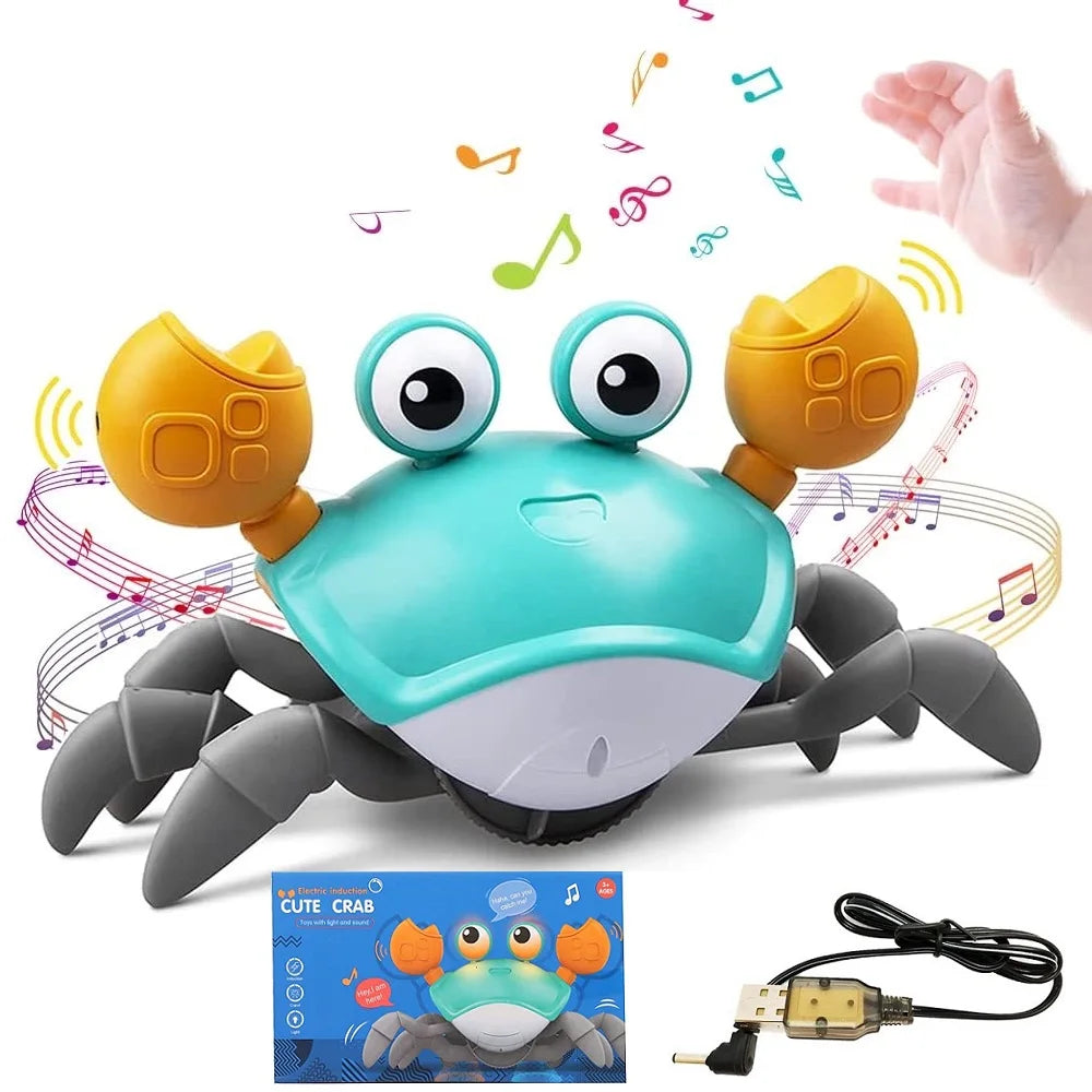 RhodesDavis Dancing Crab Run Away Toy for Babies Crawling Interactive Escape Crabs Fujão Toys Baby Birthday Gift VIP Dropshipping with Box