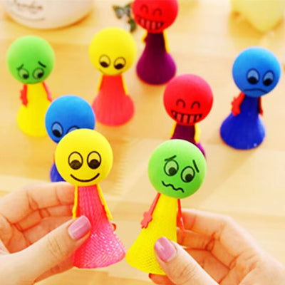 RhodesDavis 12Pcs Fun Bouncing Doll Games Kids Party Goodies Toys Birthday Gifts Souvenir Pinata Filler Kindergarten School Reward Toys Bag