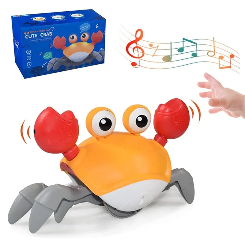 RhodesDavis Dancing Crab Run Away Toy for Babies Crawling Interactive Escape Crabs Fujão Toys Baby Birthday Gift VIP Dropshipping with Box