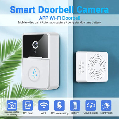 RhodesDavis Wireless Security Smart WiFi Doorbell Intercom Video Camera Door Ring Bell Chime