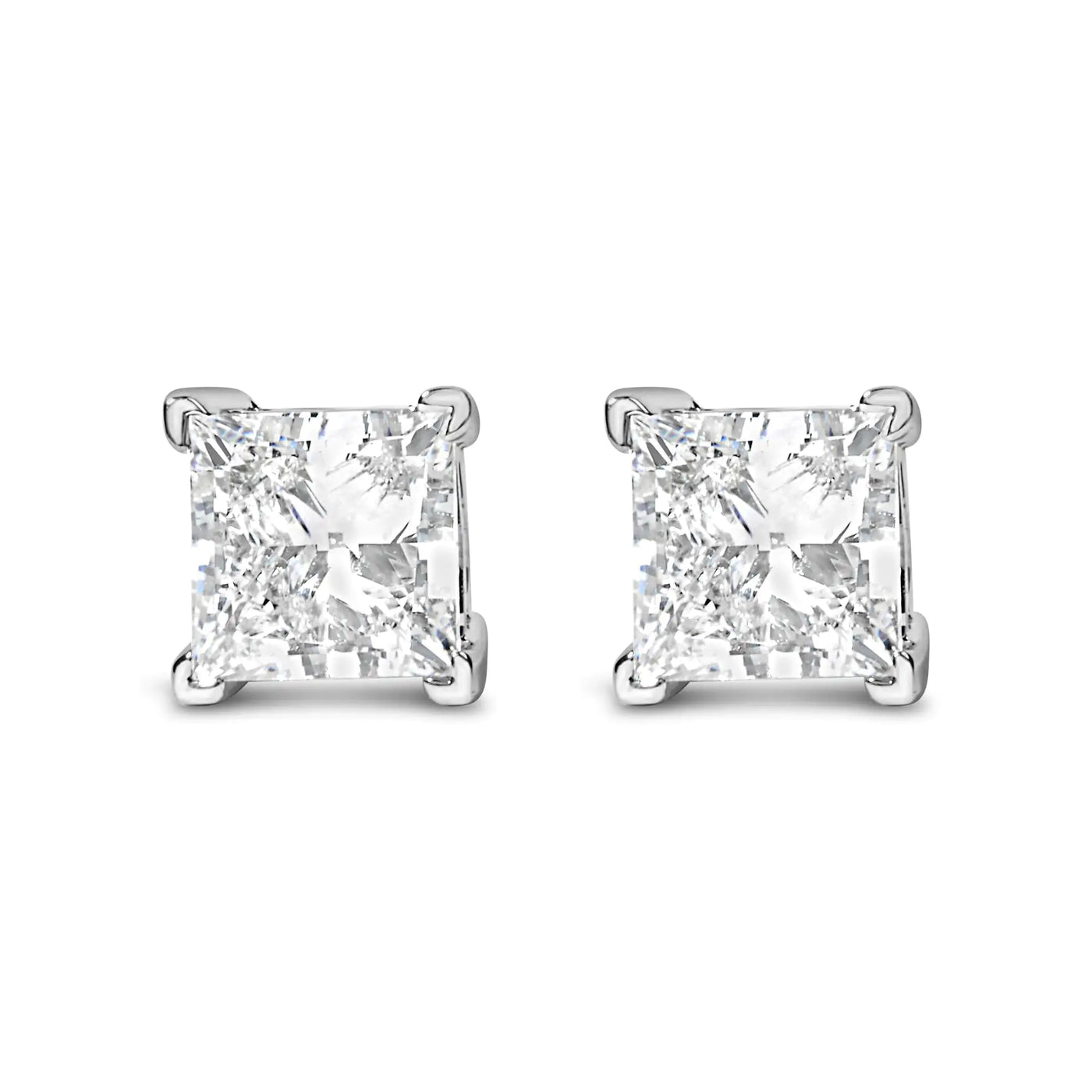 Regal 14K White Gold Princess Diamond Studs