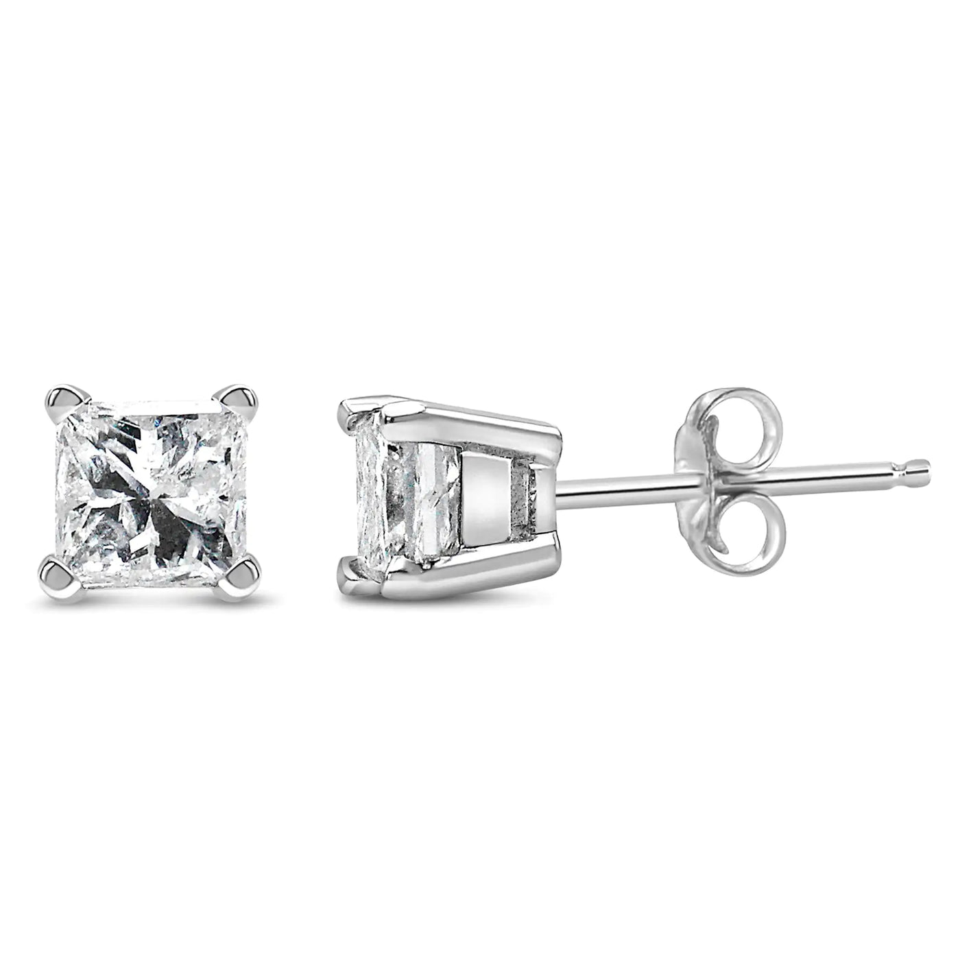 RhodesDavis Regal 14K White Gold Princess Diamond Studs