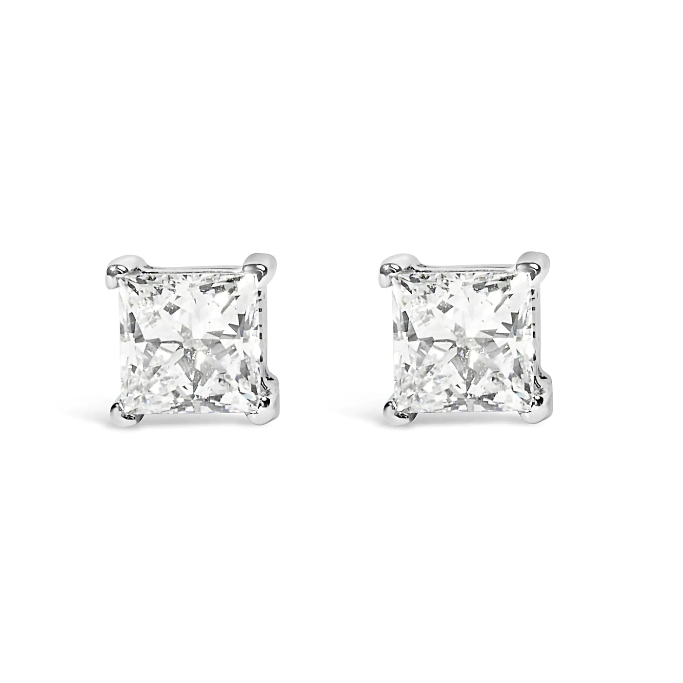 Regal 14K White Gold Princess Diamond Studs