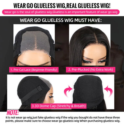 RhodesDavis Wear Go Glueless Wig 180% Body Wave Transparent Lace Front Human Hair Wigs for Women 4X4 Pre-Cut Preplucked Lace Closure Wig