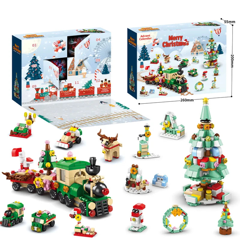 RhodesDavis Christmas Building Blocks Set Box Kids Toys 24Years Xmas Advent Calendar Bricks Diy Kit Gift for Children 6 Years Old and Above