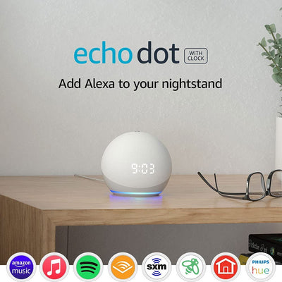 RhodesDavis Echo Dot (4Th Gen) | Smart Speaker with Clock and Alexa | Glacier White