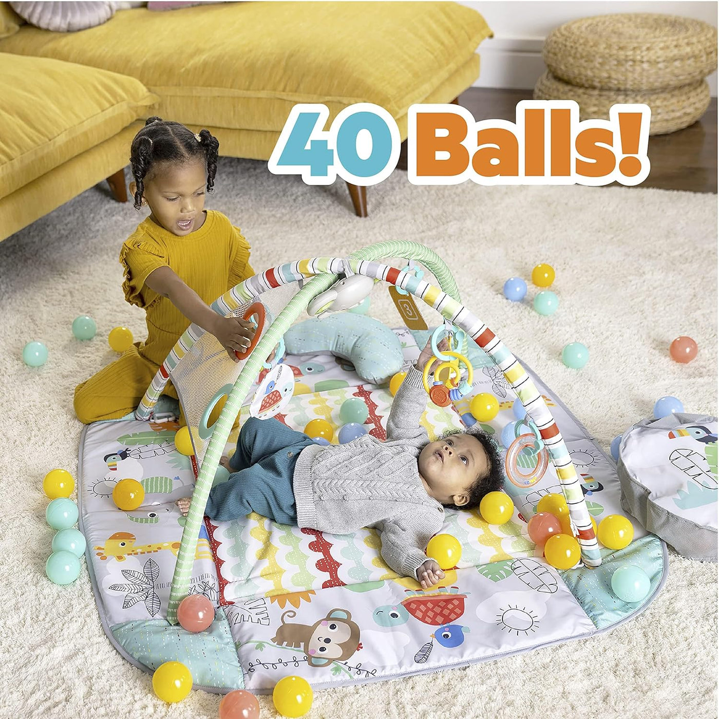 RhodesDavis 5-in-1 Convertible Jumbo Play Mat and Ball Pit