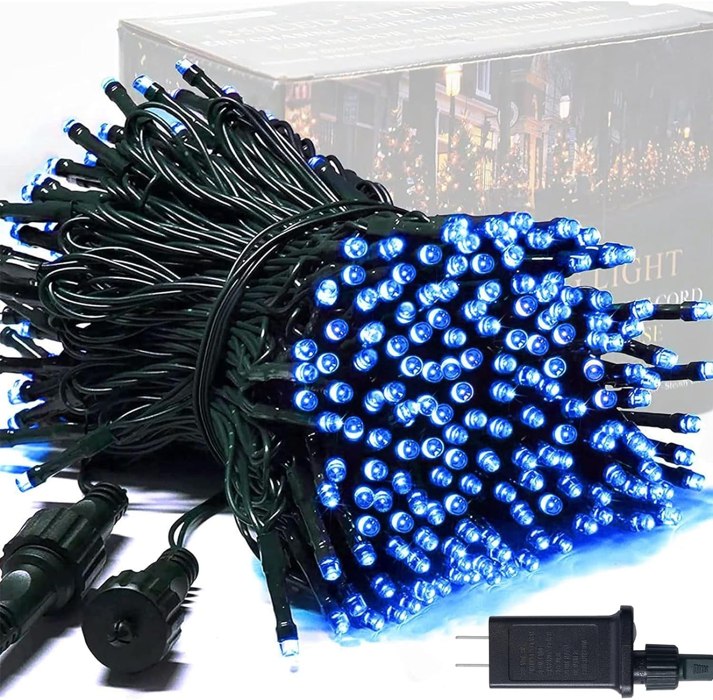 RhodesDavis 250 LED Blue Christmas String Lights