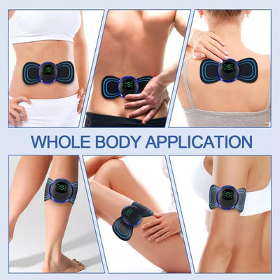 RhodesDavis 4PCS LCD Display EMS Neck Massage Electric Massager Cervical Neck Back Patch 8 Mode Pulse Muscle Stimulator Portable Relief Pain