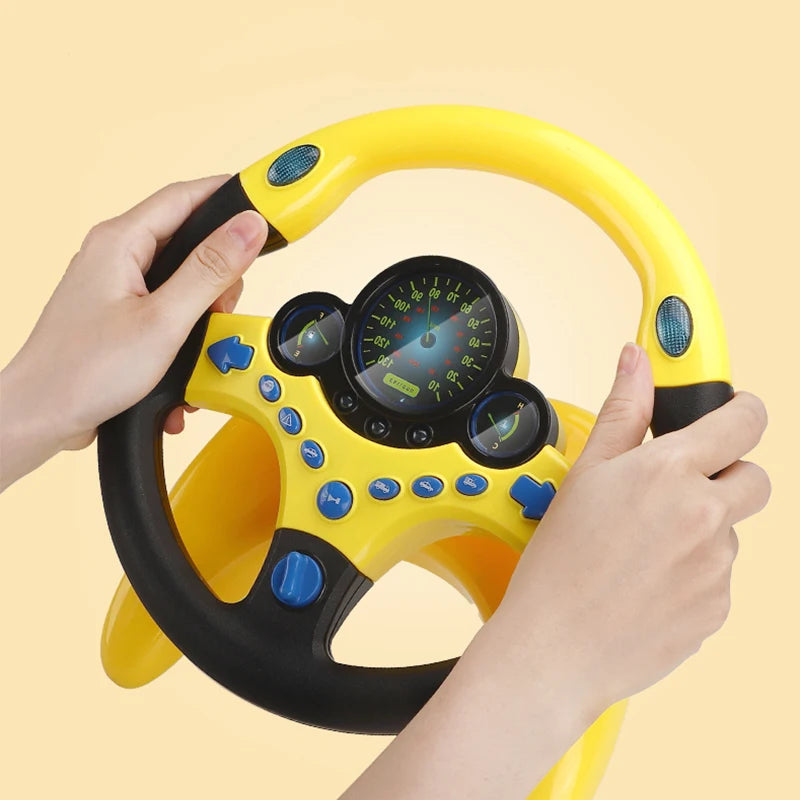 RhodesDavis Infant Shining Eletric Simulation Steering Wheel Toy with Light Sound Kids Early Educational Stroller Steering Wheel Vocal Toys