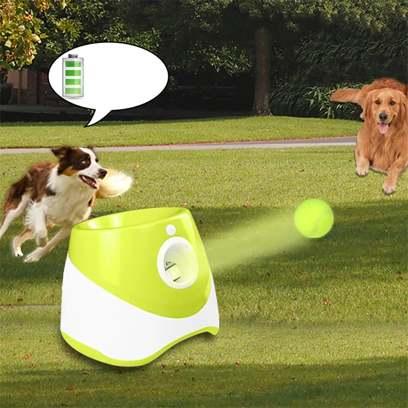 RhodesDavis Automatic Dog Tennis Launcher - Interactive Mini Tennis Throwing Machine for Pets, Rechargeable Catapult Toy