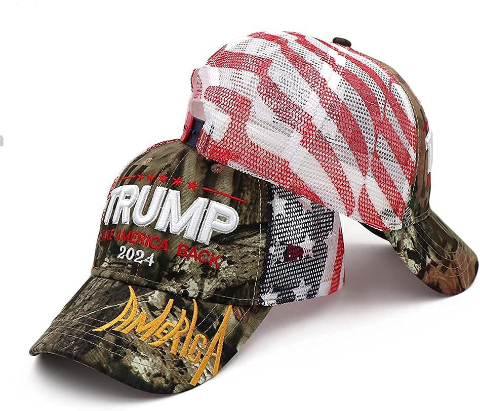 RhodesDavis Trump 2024 Hat, Donald Trump 2024 Cap Take America Back MAGA USA Embroidery Adjustable Baseball Cap