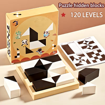 RhodesDavis 120 Level Hidden Block Puzzle: 3+ Years, ABS Material, Enhances Logic and Spatial Reasoning, Suitable for 3-8 Year Olds