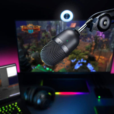 RhodesDavis Seiren Mini USB Condenser Microphone: for Streaming and Gaming on PC - Professional Recording Quality - Precise Supercardioid Pickup Pattern - Tilting Stand - Shock Resistant - Classic Black