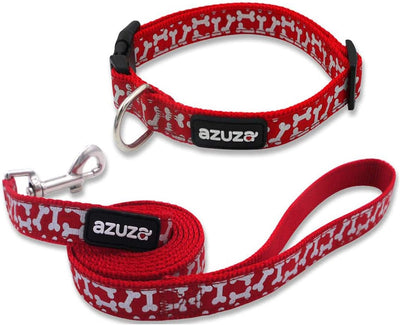 RhodesDavis Adjustable Nylon Dog Collar and Leash Set for Small Dogs