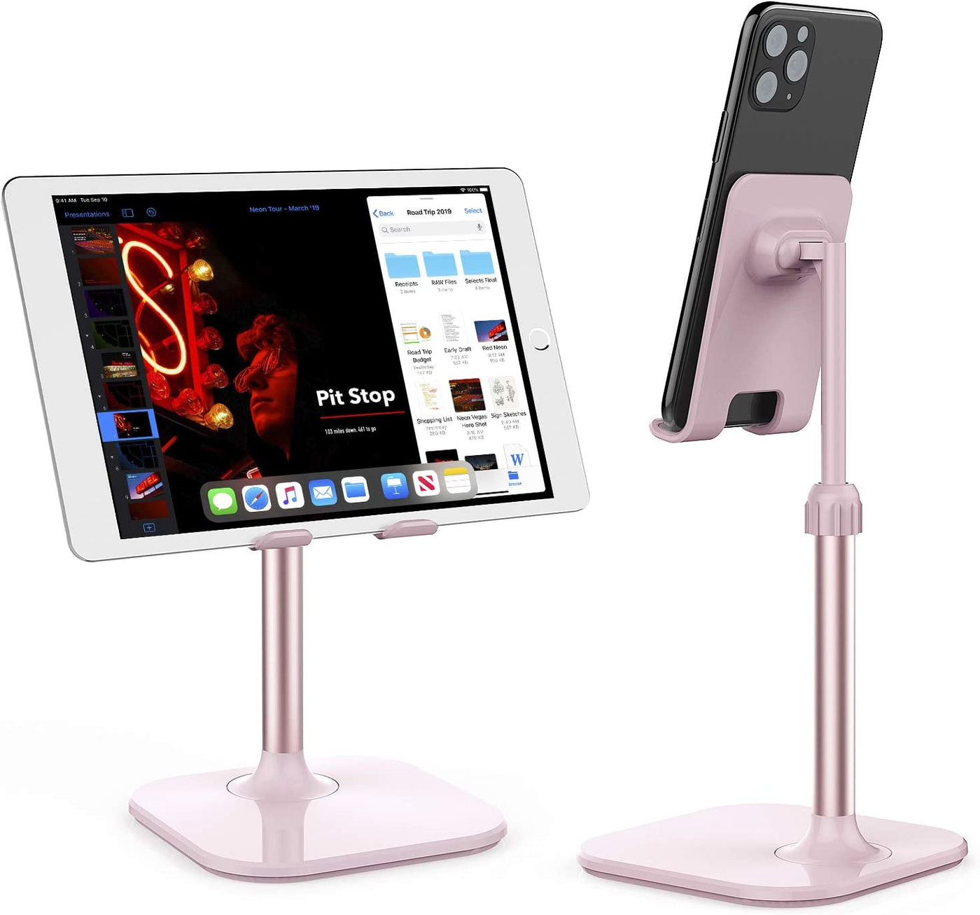 RhodesDavis Cell Phone Stand, Phone Stand for Desk, Phone Holder Stand Compatible with Iphone and All Mobile Phones Tablet, Christmas Stocking Stuffers Gifts for Adults Women Men Mom Wife, Pink