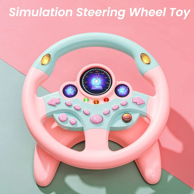 RhodesDavis Infant Shining Eletric Simulation Steering Wheel Toy with Light Sound Kids Early Educational Stroller Steering Wheel Vocal Toys