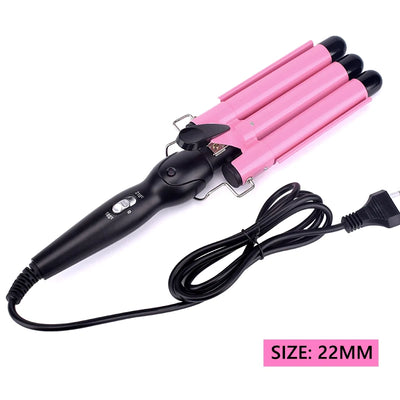 RhodesDavis Professional Hair Curling Iron Ceramic Triple Barrel Hair Curler Irons Hair Wave Waver Styling Tools Hair Styler Wand