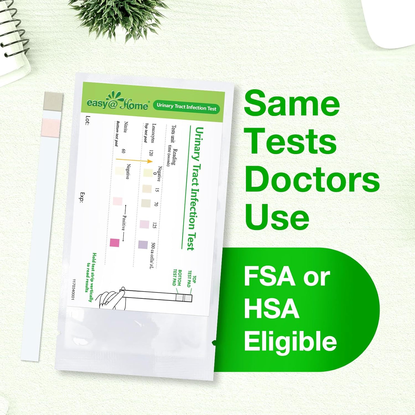 RhodesDavis Urinary Tract Infection Test Strips - 10 Individual Pouches, FSA Eligible UTI Urine Testing Kit for Leukocytes and Nitrite Detection (UTI-10P)