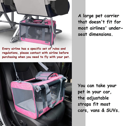 RhodesDavis Pet Carrier for Large and Medium Cats, Soft-Sided Pet Carrier for Big Medium Cats and Puppy Dog Carriers Cat Carriers, Pet Privacy Protection Travel Carrier