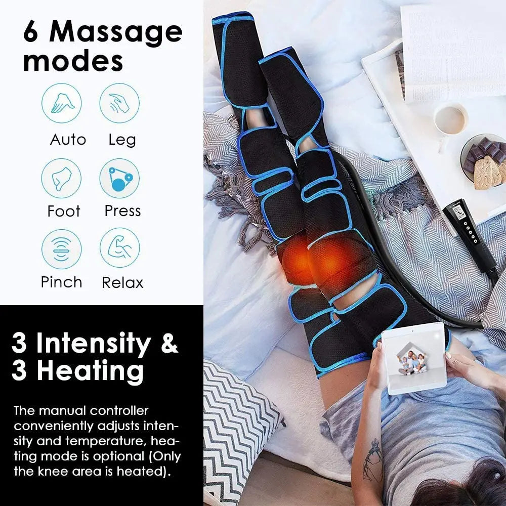 RhodesDavis Foot Air Pressure Leg Massager Promotes Blood Circulation, Body Massager, Muscle Relaxation, Lymphatic Drainage Device 360°