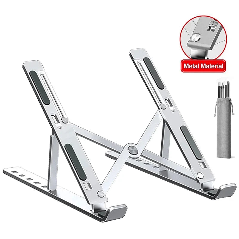 RhodesDavis Aluminum Alloy Laptop Holder Stand Adjustable Foldable Portable for Notebook Computer Bracket Lifting Cooling Holder Non-Slip