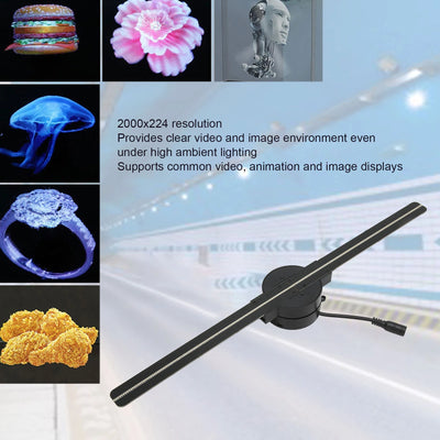 RhodesDavis 3D Hologram Fan 16.5In 2000X224 Wifi 3D Projector with 224 LED Light Beads for Business Store Advertising 100‑240V