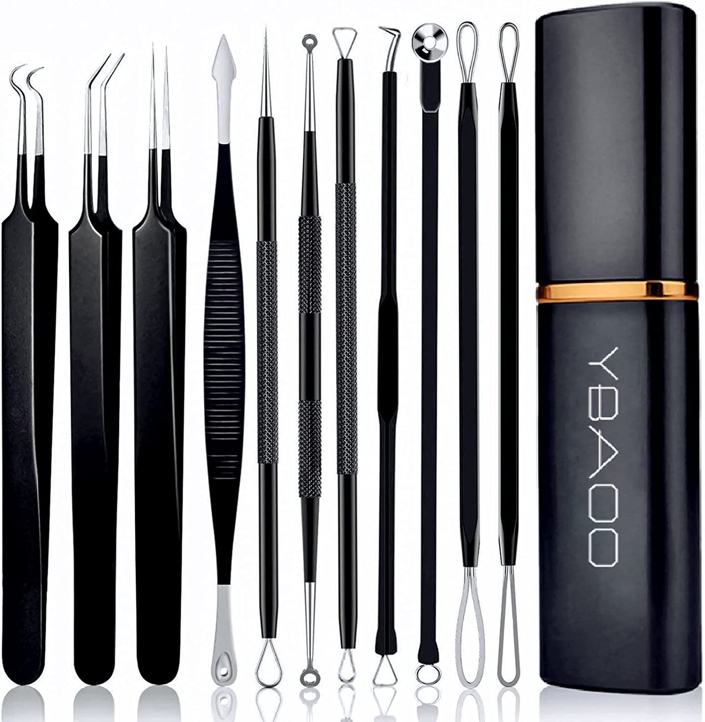 RhodesDavis Ultimate Pimple Popper Tool Kit - 11 Piece Blackhead Remover Set with Durable Metal Case for Effortless Extraction of Blackheads, Pimples, Whiteheads & Zit Removal on Face and Nose