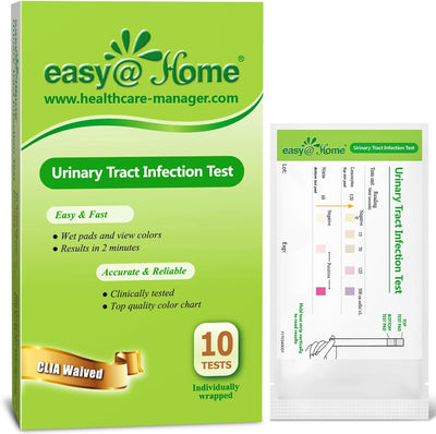 RhodesDavis Urinary Tract Infection Test Strips - 10 Individual Pouches, FSA Eligible UTI Urine Testing Kit for Leukocytes and Nitrite Detection (UTI-10P)