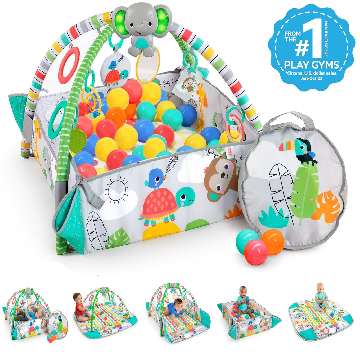 RhodesDavis 5-in-1 Convertible Jumbo Play Mat and Ball Pit