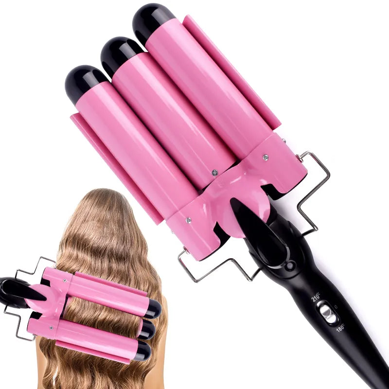 RhodesDavis Professional Hair Curling Iron Ceramic Triple Barrel Hair Curler Irons Hair Wave Waver Styling Tools Hair Styler Wand